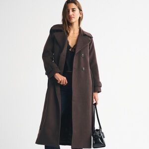 Abercrombie & Fitch Carrie Wool Blend Trench Coat